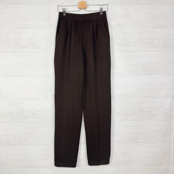 St. John Collection Pull On Pants Size 8 Santana Knit Chocolate Brown Classic - Picture 1 of 12